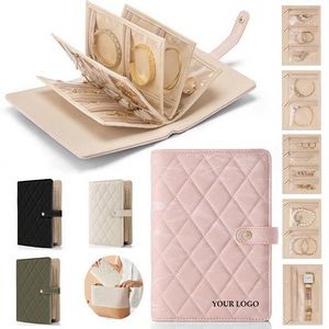 Jewelry Storage Book Ring Binder with Clear Zipper Velvet Pouch Bag 4