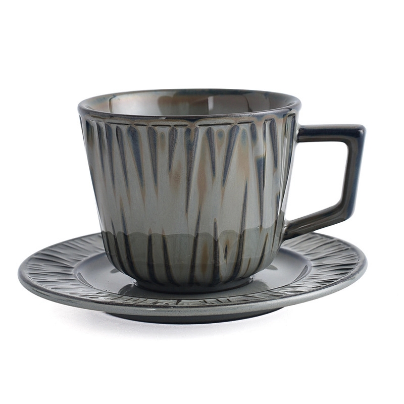 Custom 8 oz Ceramic Coffee Mug Saucer Set 1