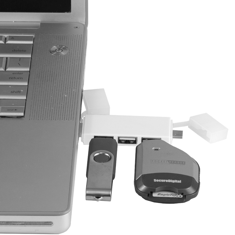 "Freedom" 2 in 1 – 3 Port Mini USB Hub with Type A & Type C Adapter 11