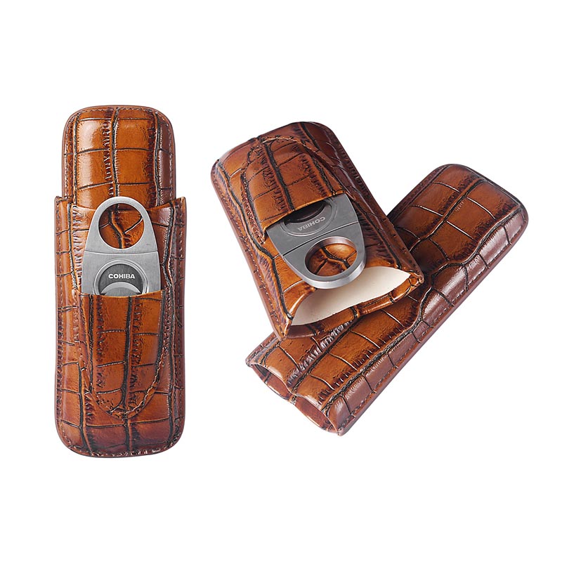 Portable Genuine Leather Cigar Case 3