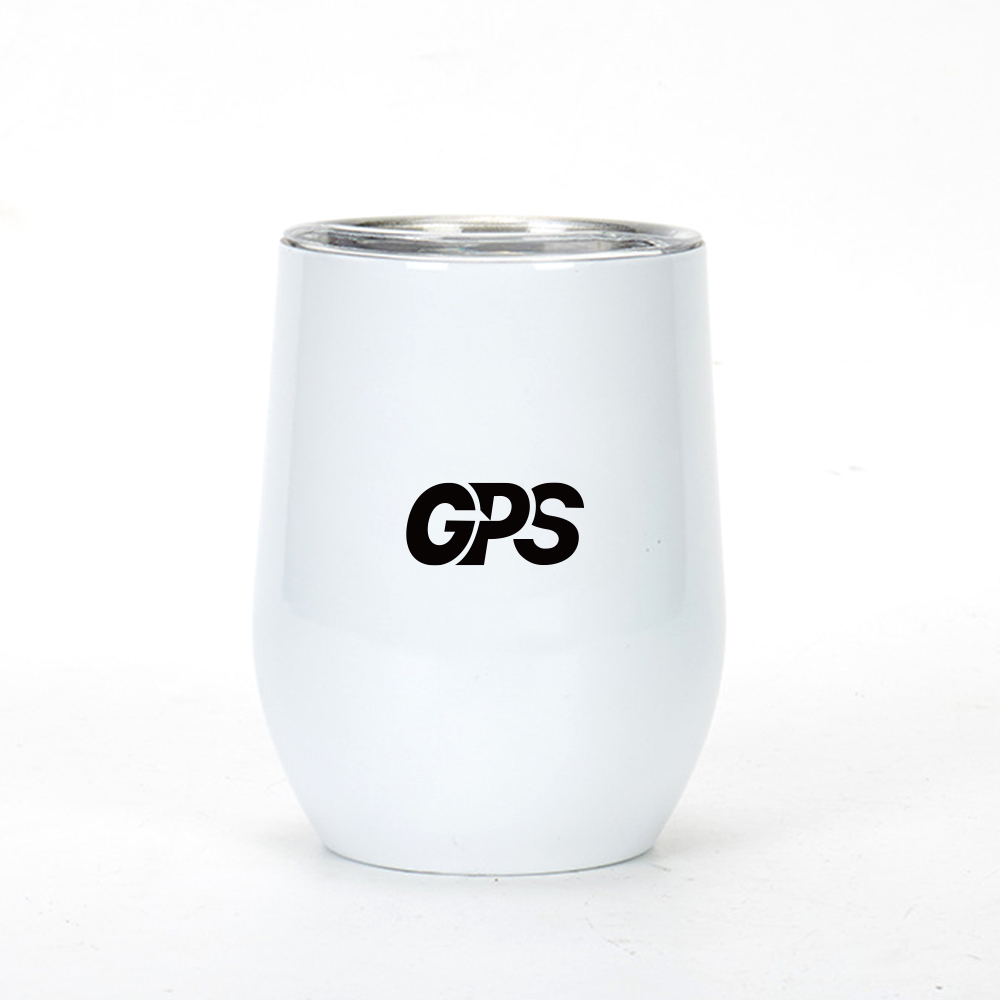 12oz SS304 Coffee Mugs Double Walled Egg Wine Cup With Lid 2