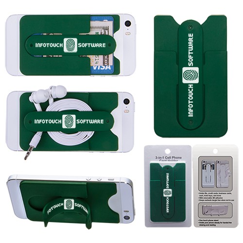 3-in-1 Cell Phone Card Holder w/Packaging 2