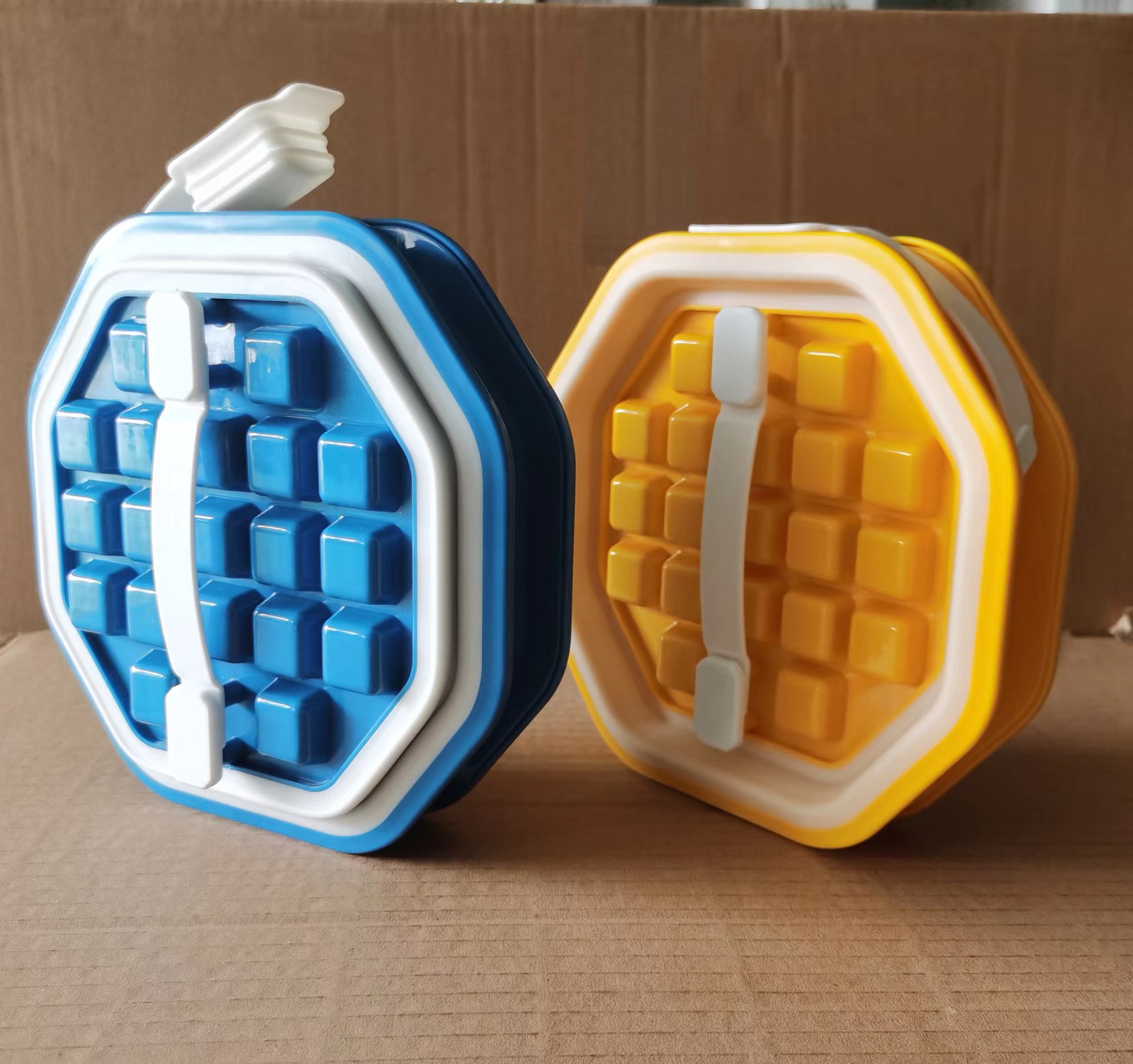 2 in 1 Portable Ice Ball Maker w/ Easy Release & Lid Silicone Ice Cube Mold--Octagon Shape 10