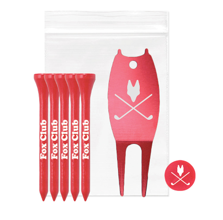 Golf Tee pack w/5 Tees 1 Ball Marker 1 Aluminum Divot Tool