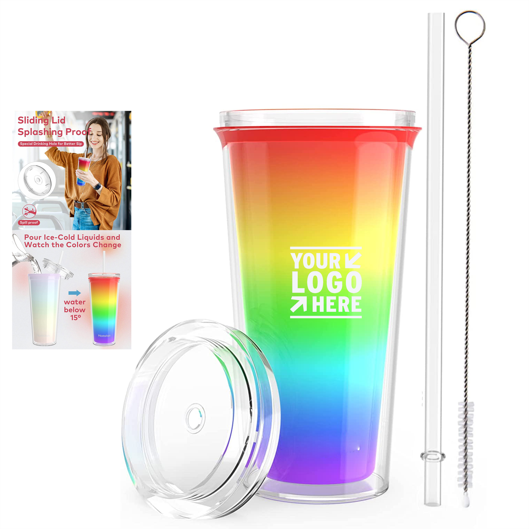 17 Oz Rainbow Color Changing Cup 2