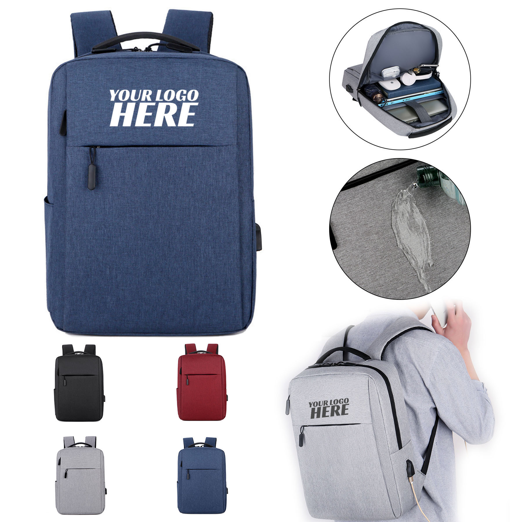 Water-Repellent College Laptop Bag 1