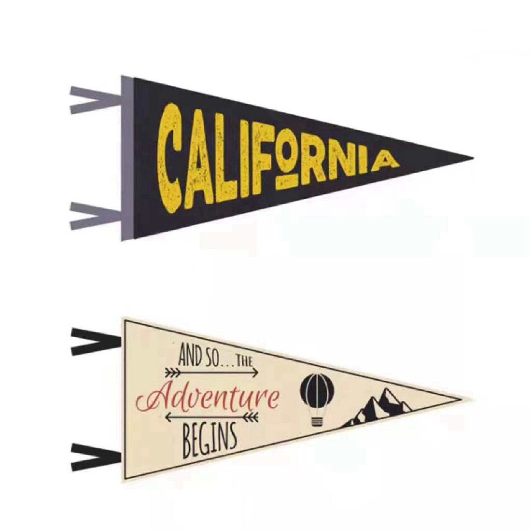 Custom Full Color Felt Pennant Triangle Flags 1