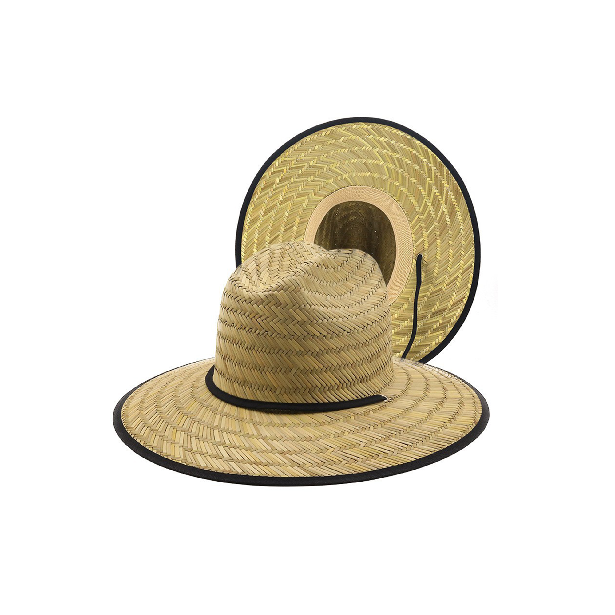 Wide Brim Straw Sun Style With Adjustable Chin Cord 23" 4