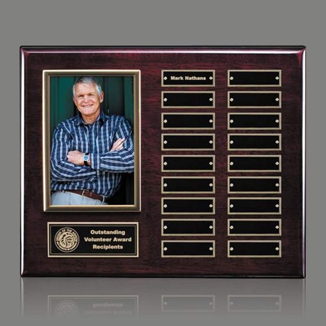 Photo (Vert) P/Plaque - Rosewood/Gold 2