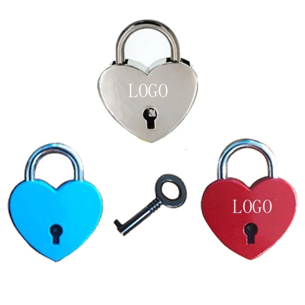 Heart Shape Nickel Metal Pad Lock And Key 4