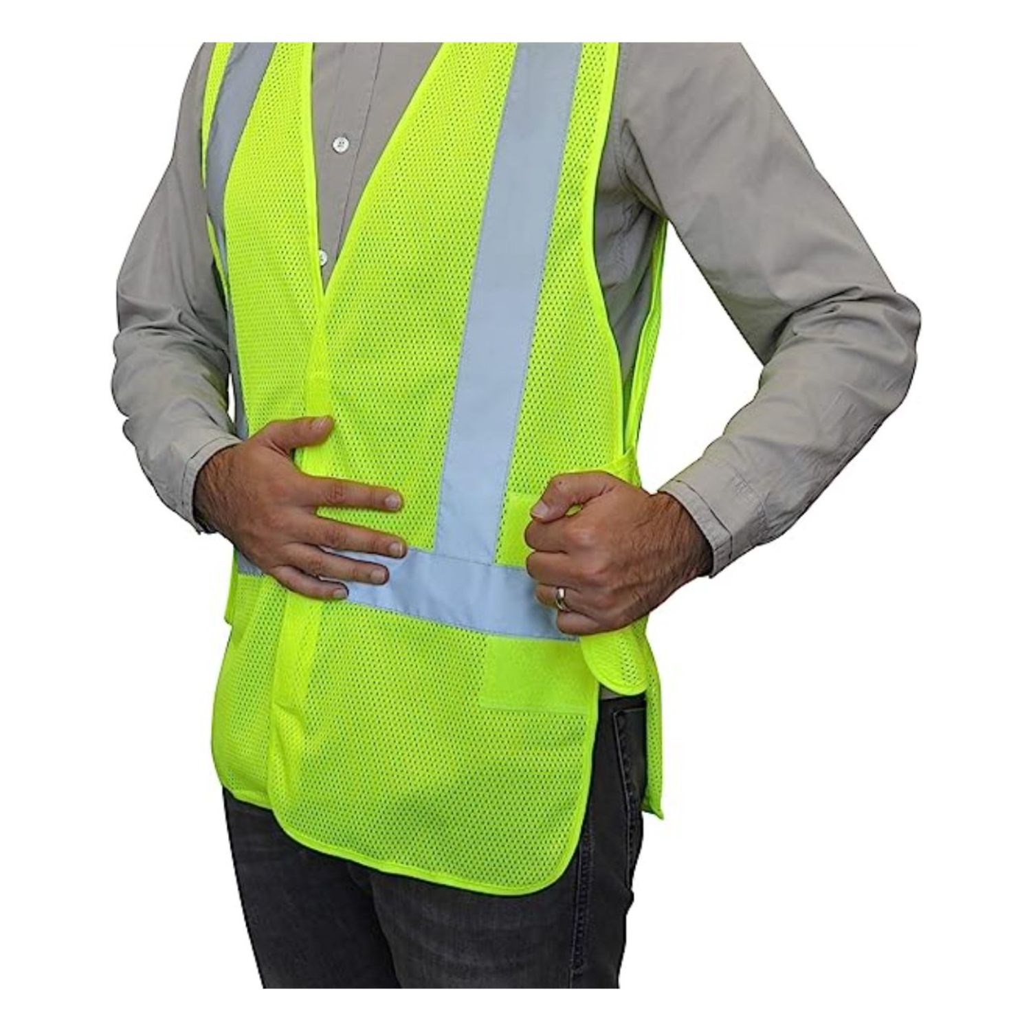 3.8 Oz. Class 2 Hi Vis Adjustable Breakaway Mesh Safety Vest 7