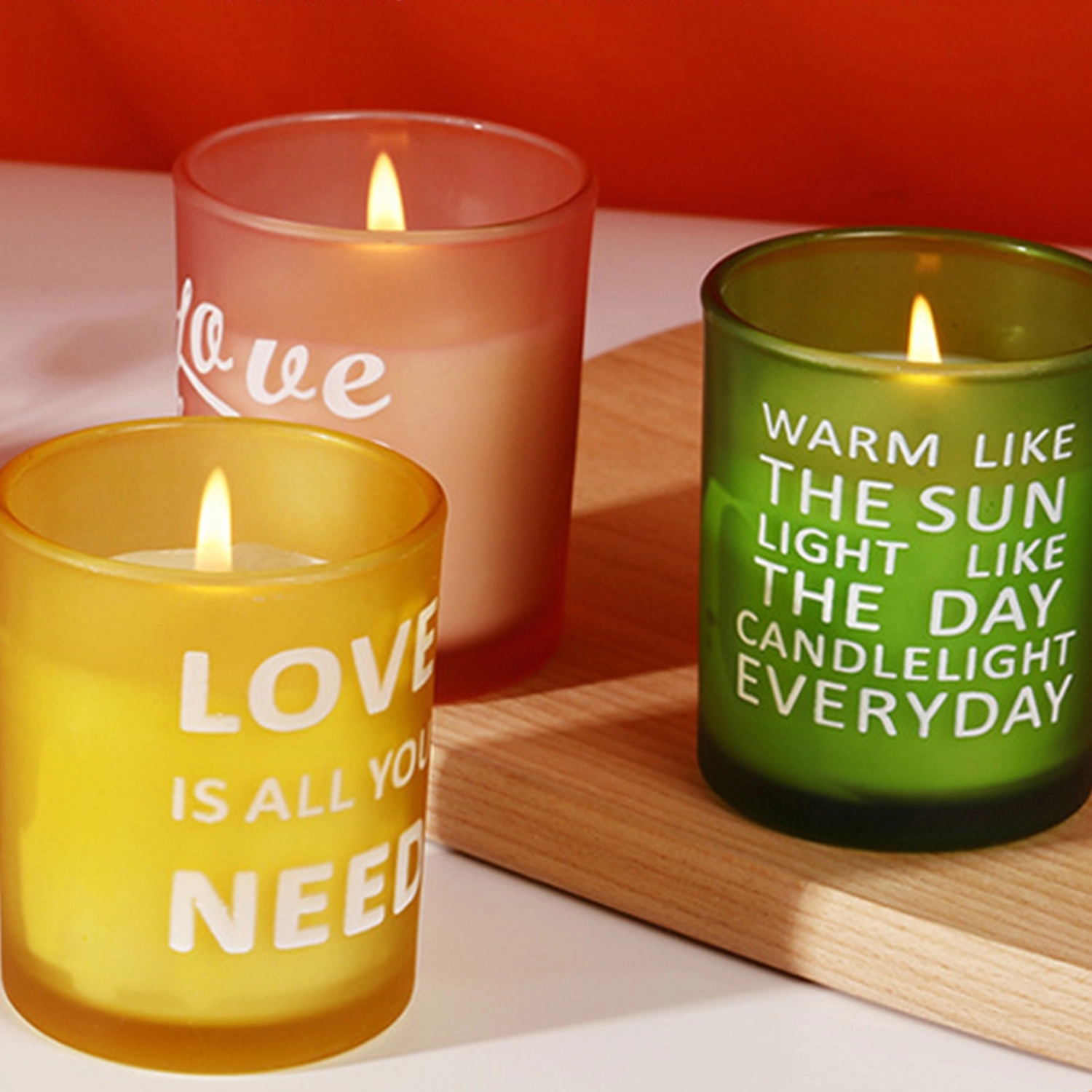 7.5 Oz. Scented Candles In Colorful Glass 3