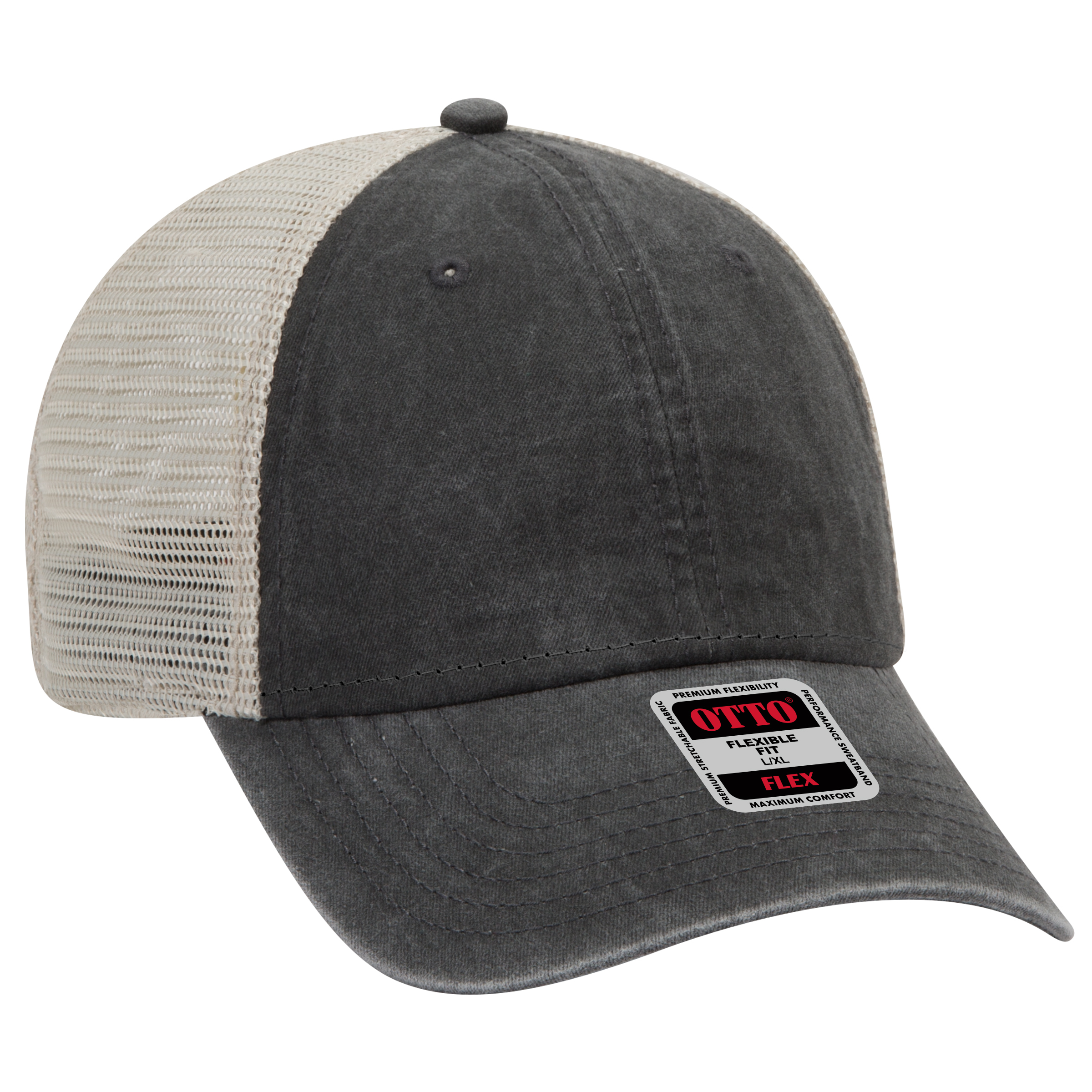 OTTO CAP® OTTO FLEX® Fitted 6 Panel Low Profile Mesh Back Trucker Hat 8