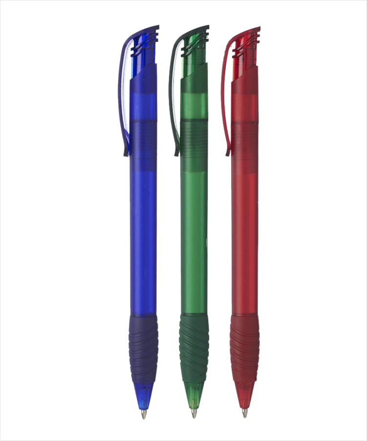 Union Printed - Translucent Ballpoint Grip Pens with 1-Color Logo 3