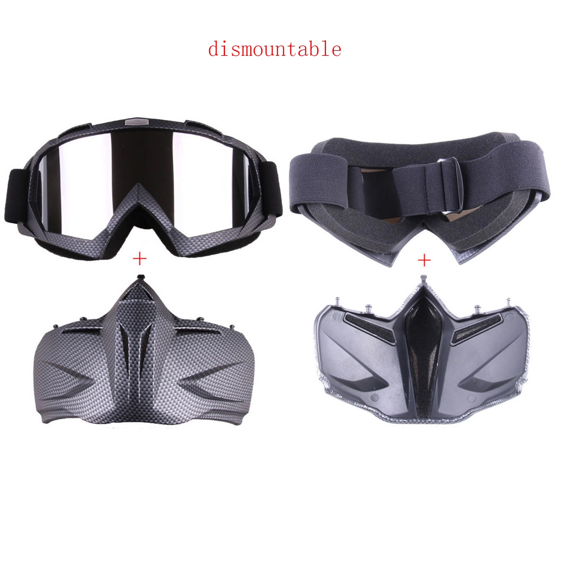 Motorcycle Helmet Riding Goggles Glasses With  Face Mask 5