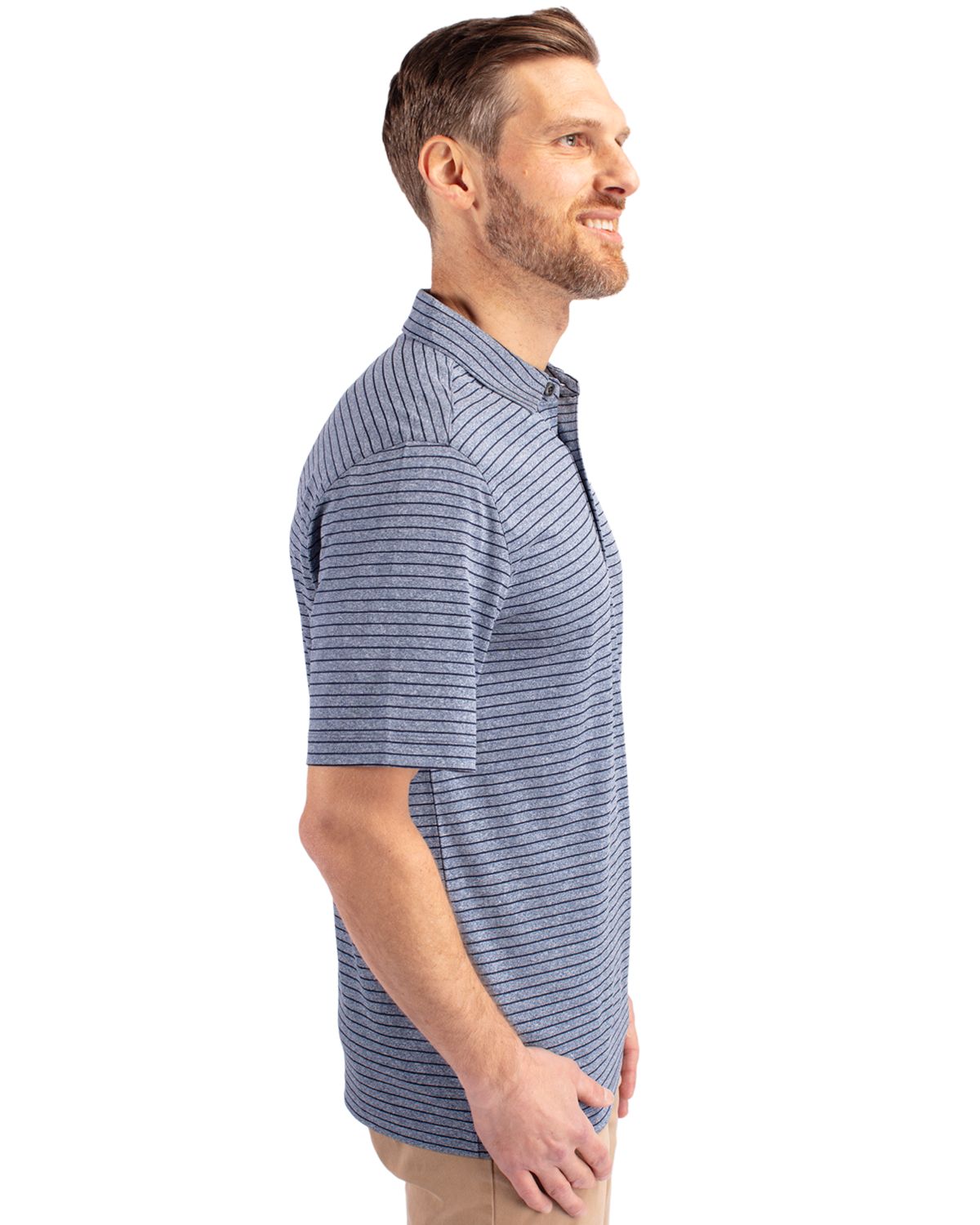 Cutter & Buck Forge Recycled Heather Stripe Four-Way Stretch Mens Big & Tall Polo Big & Tall 43