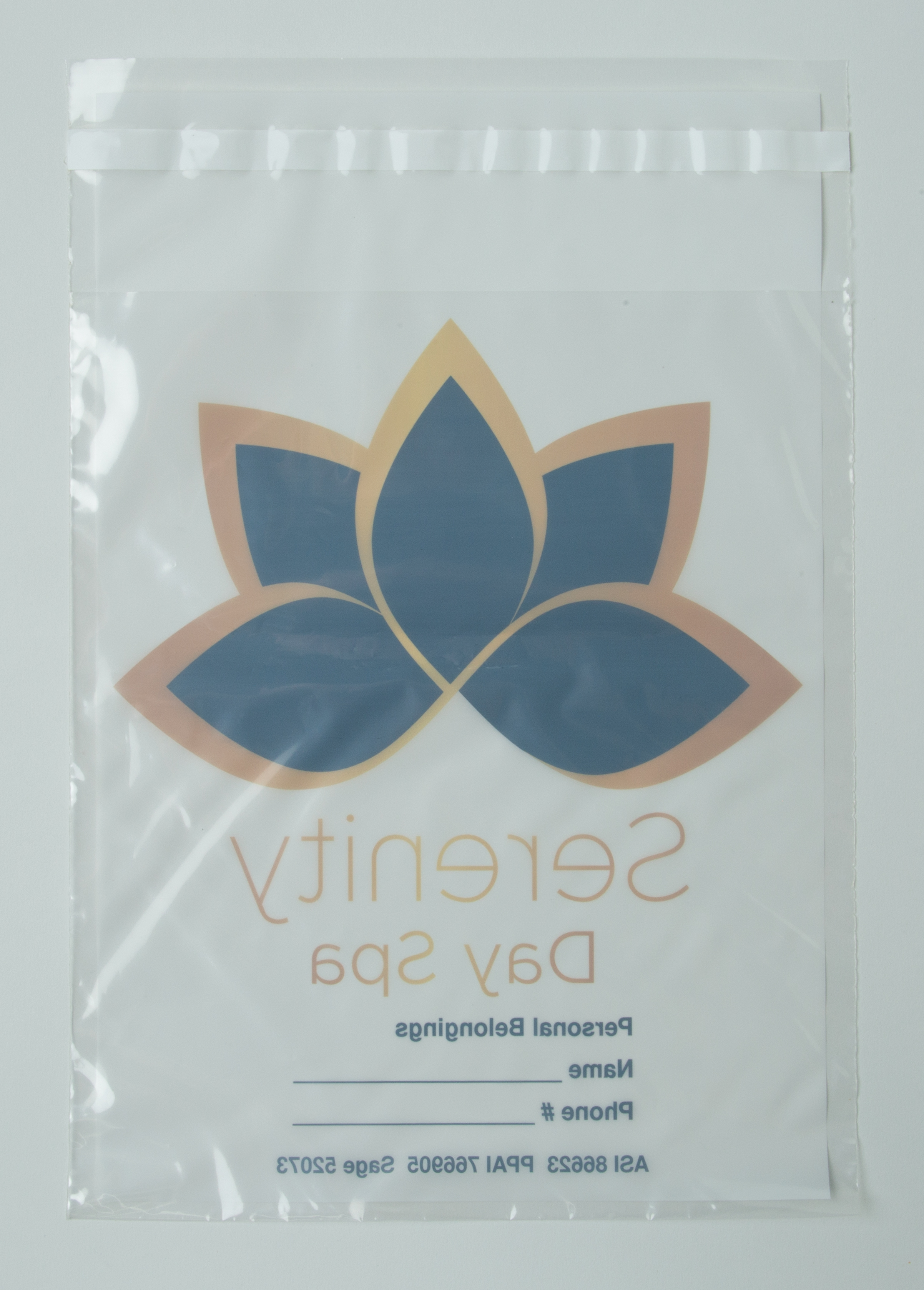 Clear Peel & Seal White Underlay 1-Sided Plastic Bag (10" x 11.5") 5