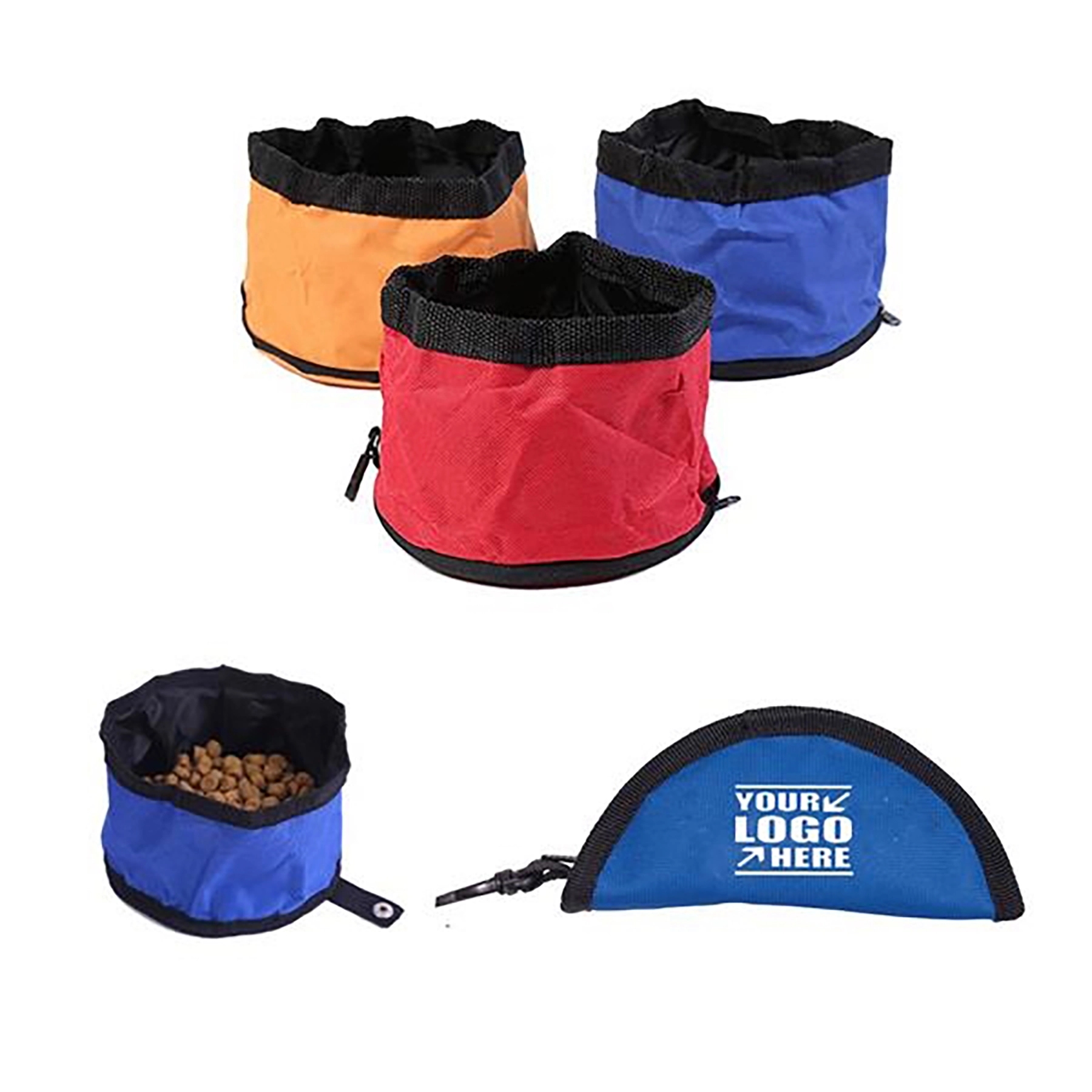 Collapsible Cloth Pet Bowl w/Zipper 2