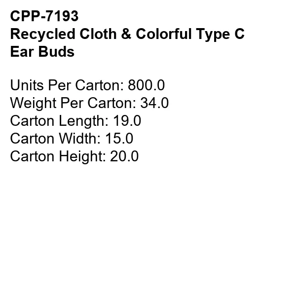 Recycled Cloth & Colorful Type C Ear Buds 3