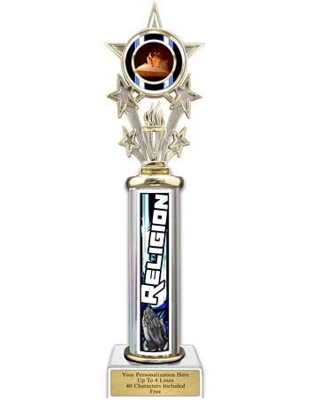 Trophy, 12" Action Matrix Religion Blue 1 co 2