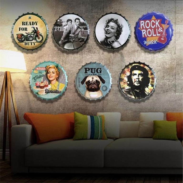 Custom beer bottle cap tin metal sign for wall decoration 2