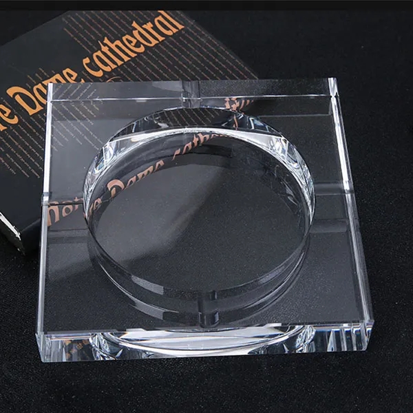 Square Crystal Ashtray with Gift Box 1