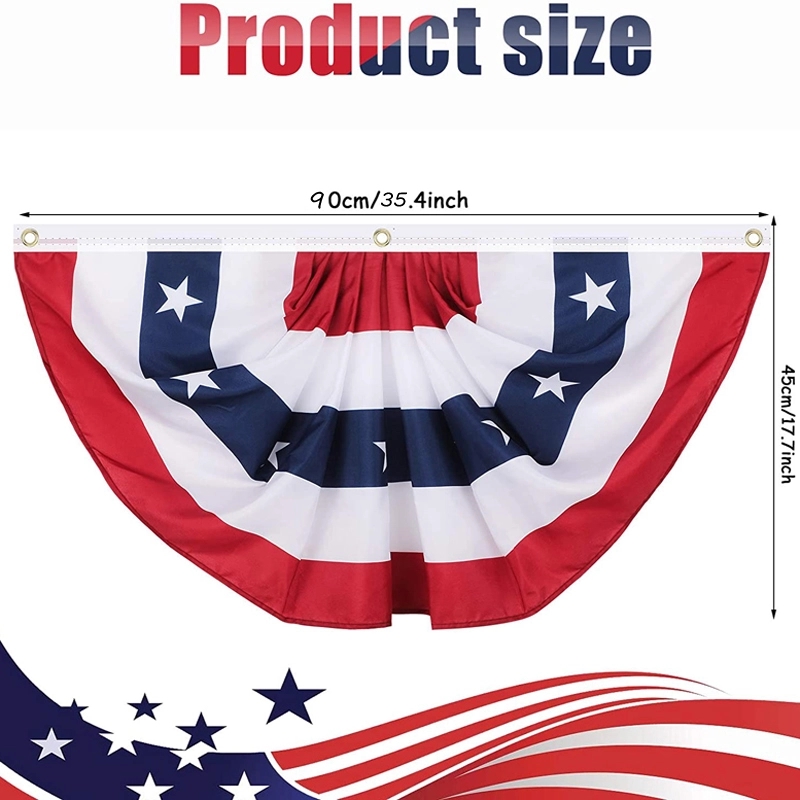 4th of July Pleated Fan Flags Outdoor Decorations 1