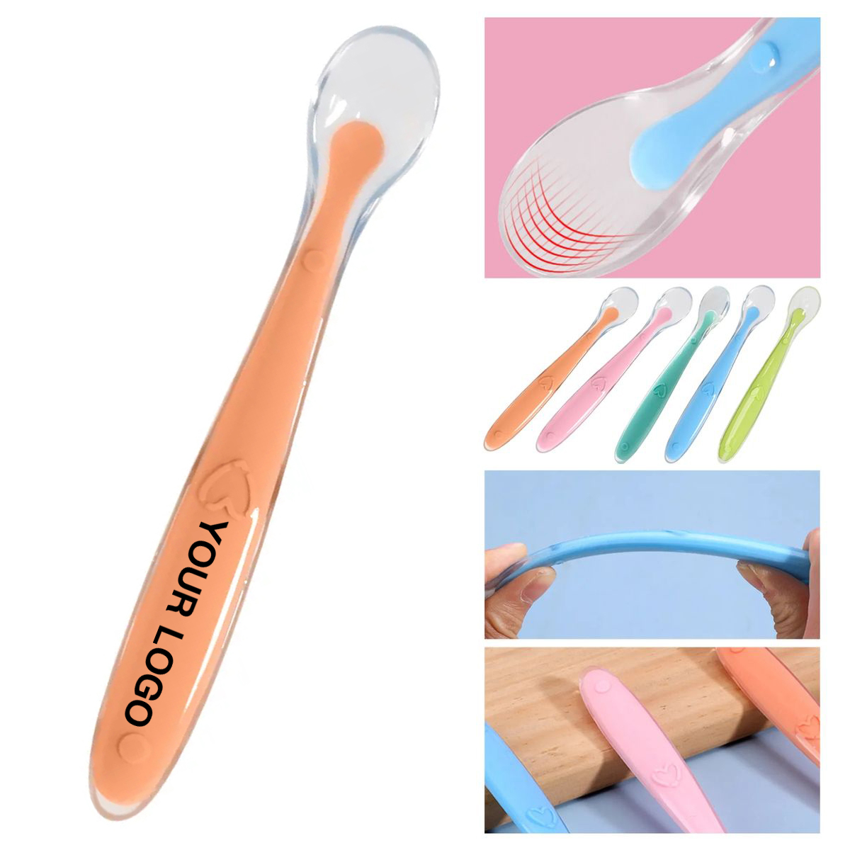Silicone Infant Spoon with Soft Curved Head 2