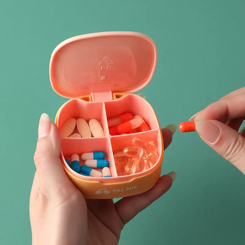 Portable 4-Compartment Pill Box 2