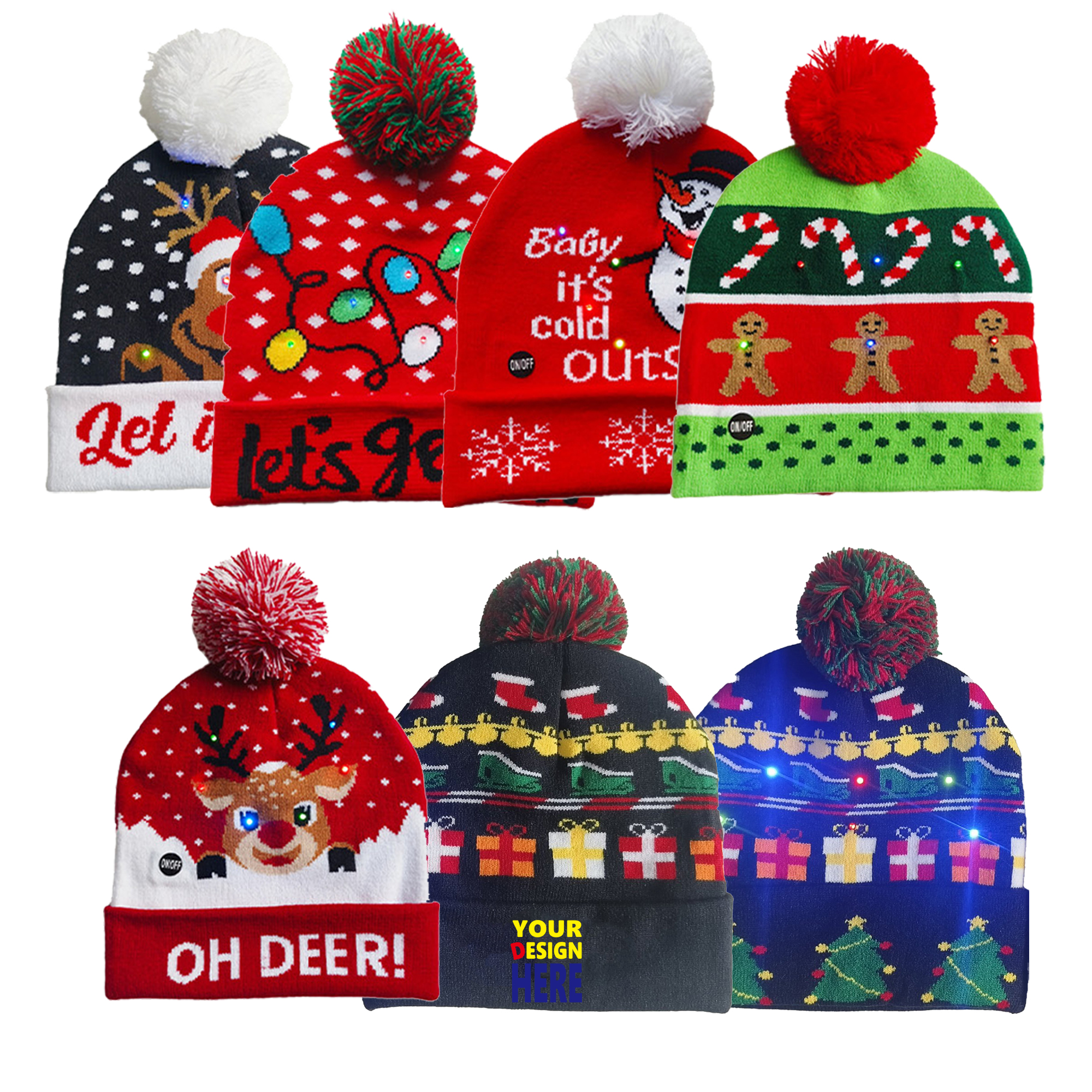 Hat LED Xmas Sweater Winter Christmas Beanie Knitted 2