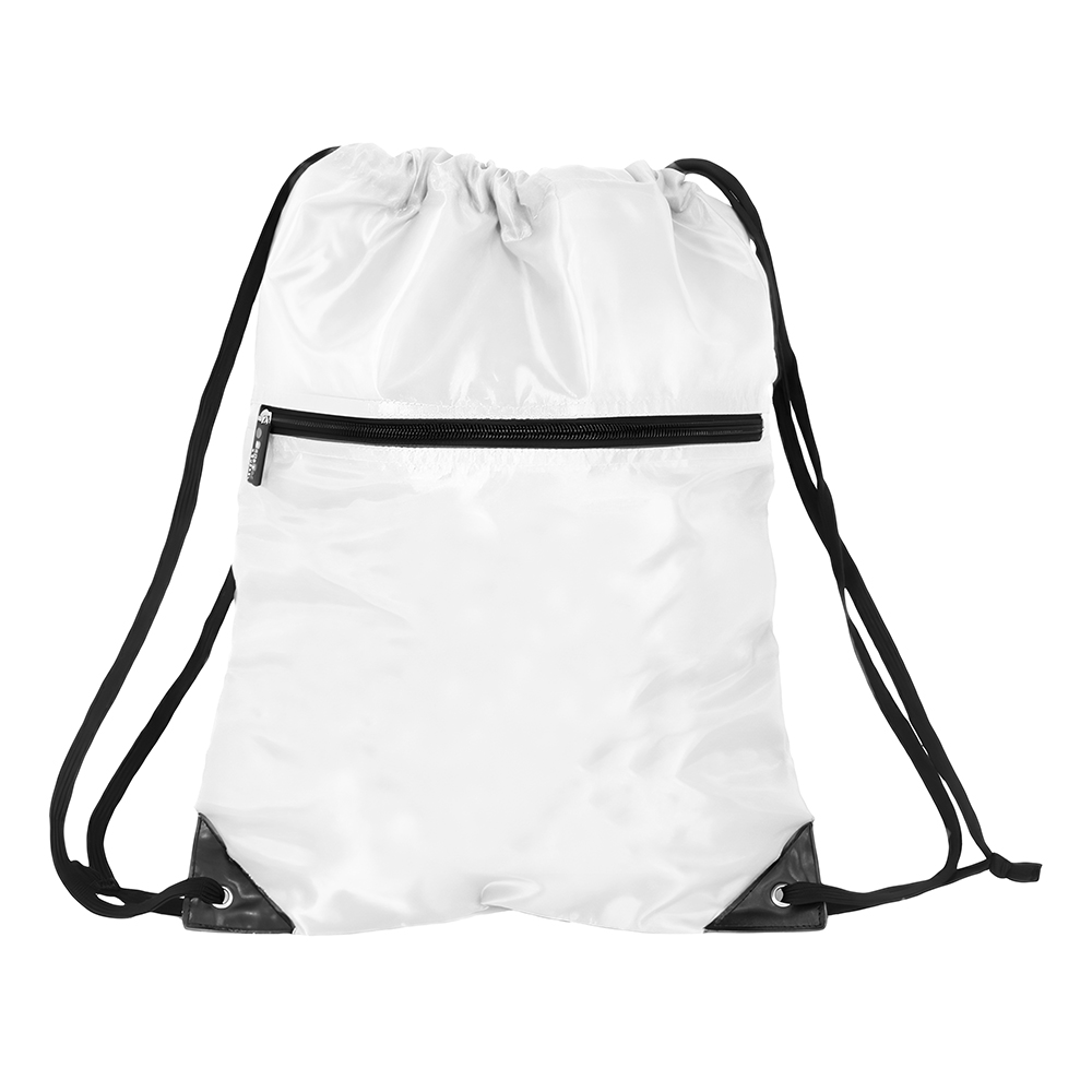 Athletic Drawstring Backpack W/ Front Zipper 2