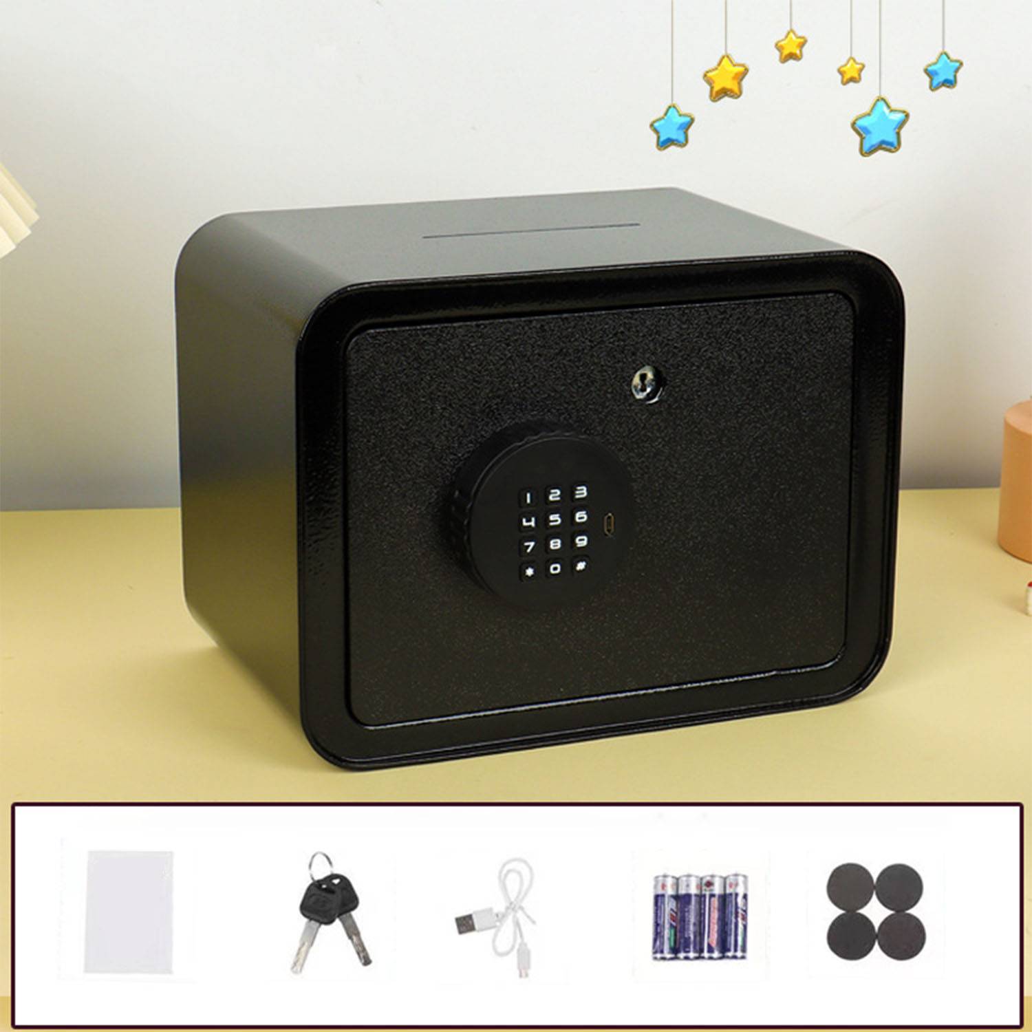 Steel mini safe case with code saving pot for children 4