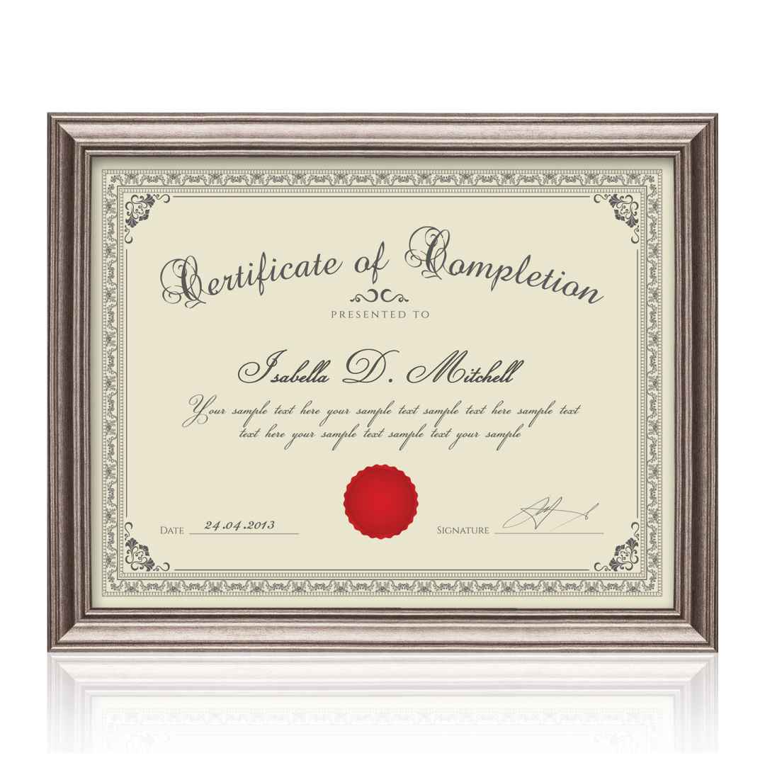 Ellison Certificate Frame - Gun Metal 4