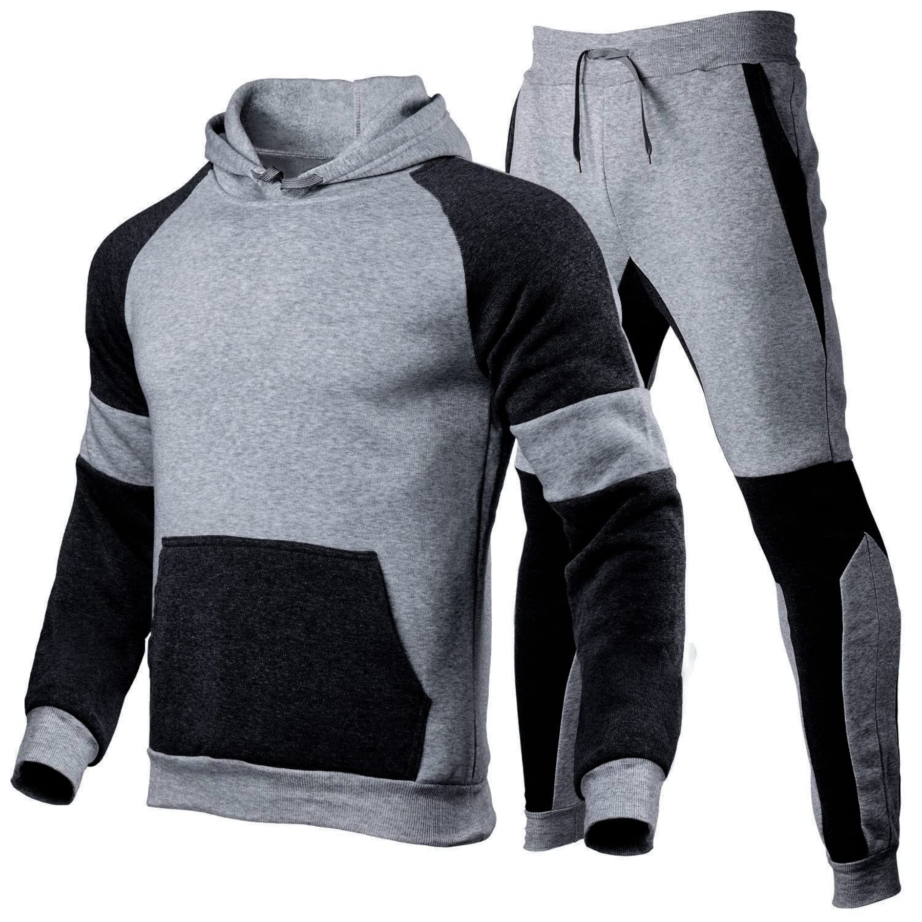 Custom Contrast 3D Printed Hooded Men Jogger Set Sweat Suit 7