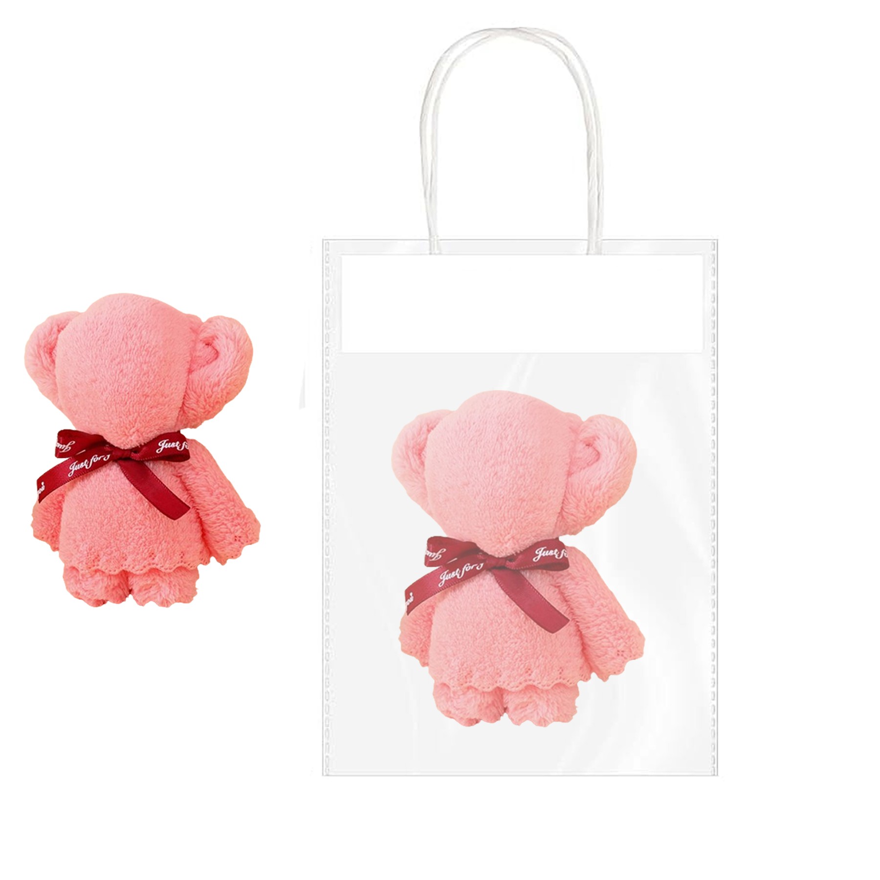 Coral Fleece Creative Bear Shaped Towel With Gift Bag 5