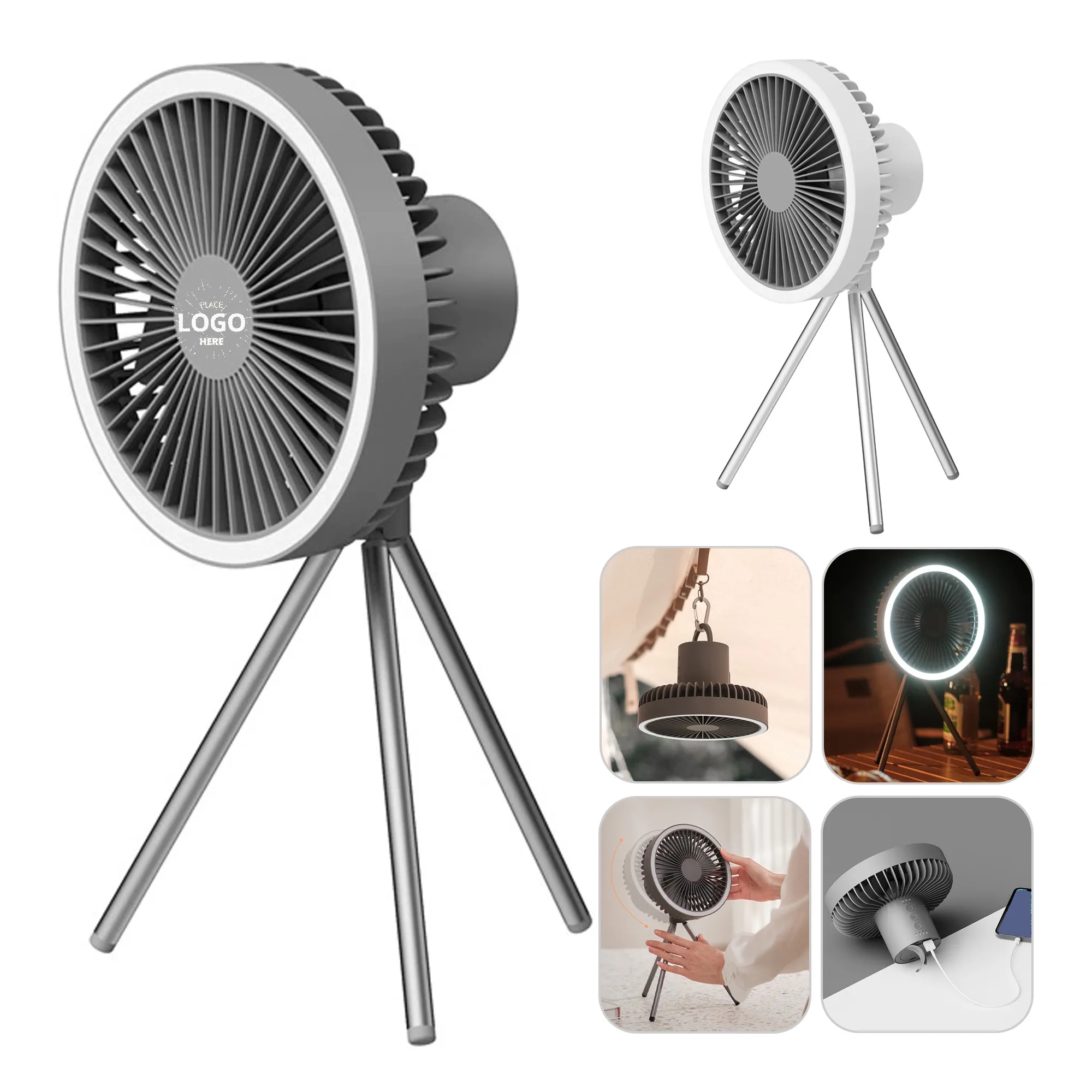 Camping Outdoor Fan With LED Lighting 2