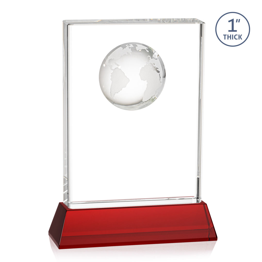 Ambassador Globe Award on Base - Red 3