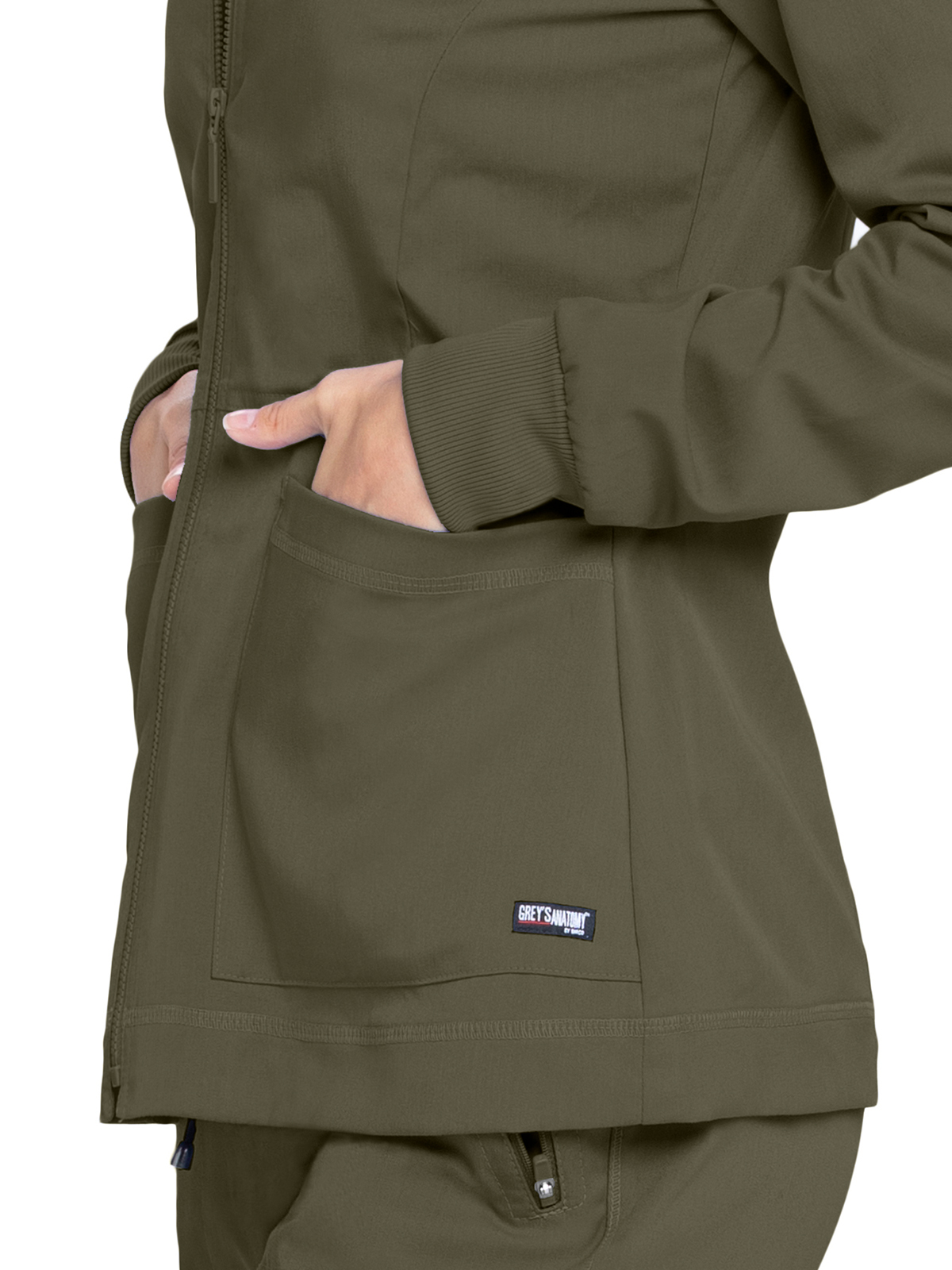 Grey's Anatomy Spandex Stretch - Women's Three-Pocket Millie Warm-Up Jacket 16