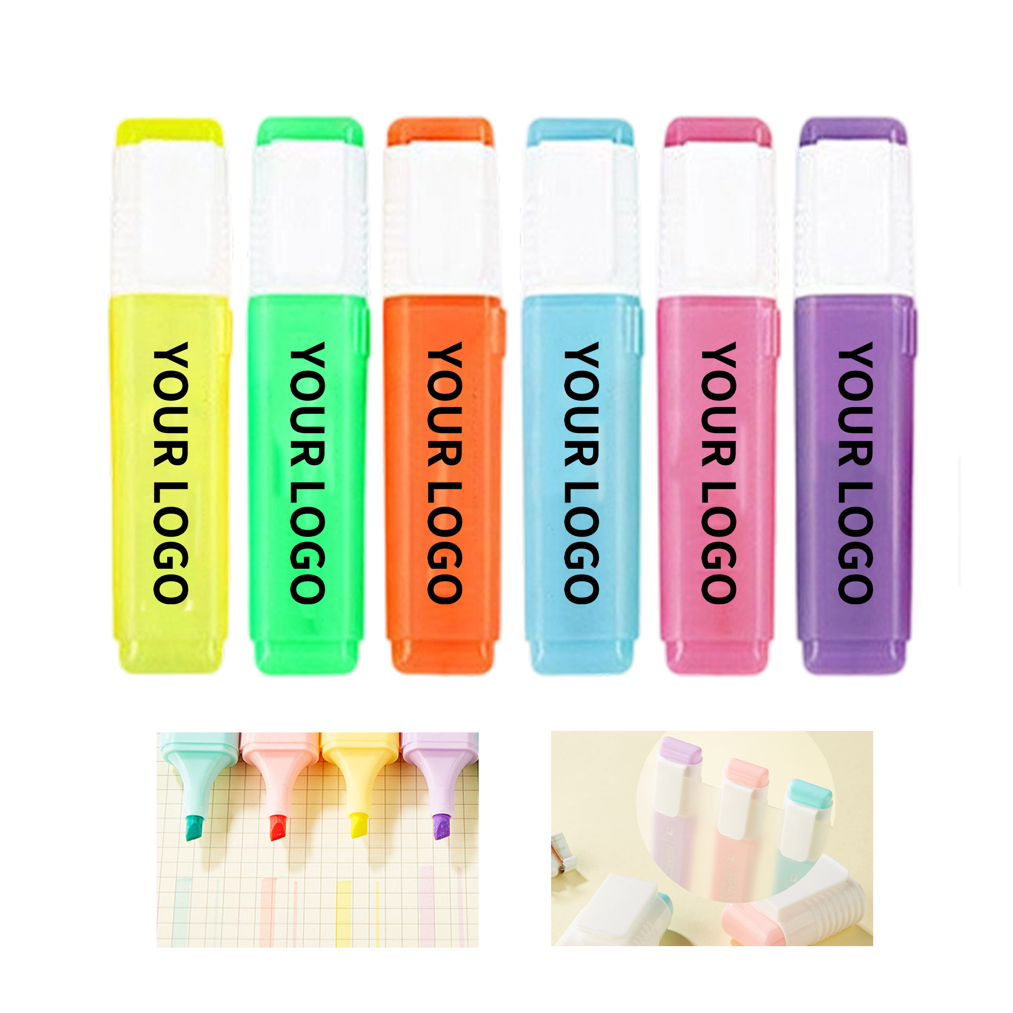 Assorted Pastel Color Highlighter With Quick Drying Ink 6 Pack 2