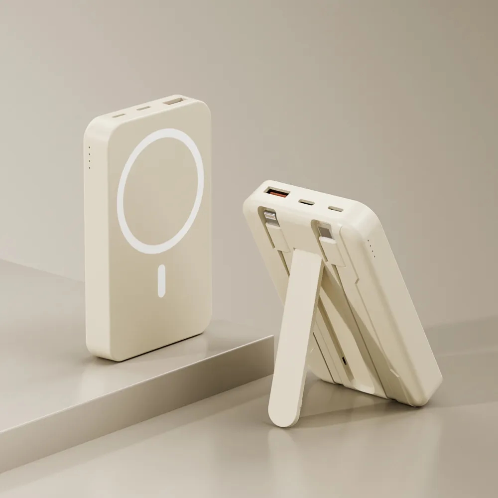 10000mAh Magnetic Power Bank with Stand & Built-in Cables 2
