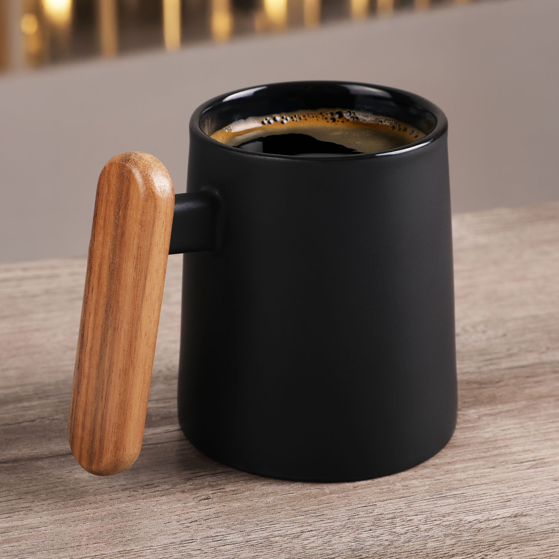 11 Oz. Ceramic Mug With Wooden Handle