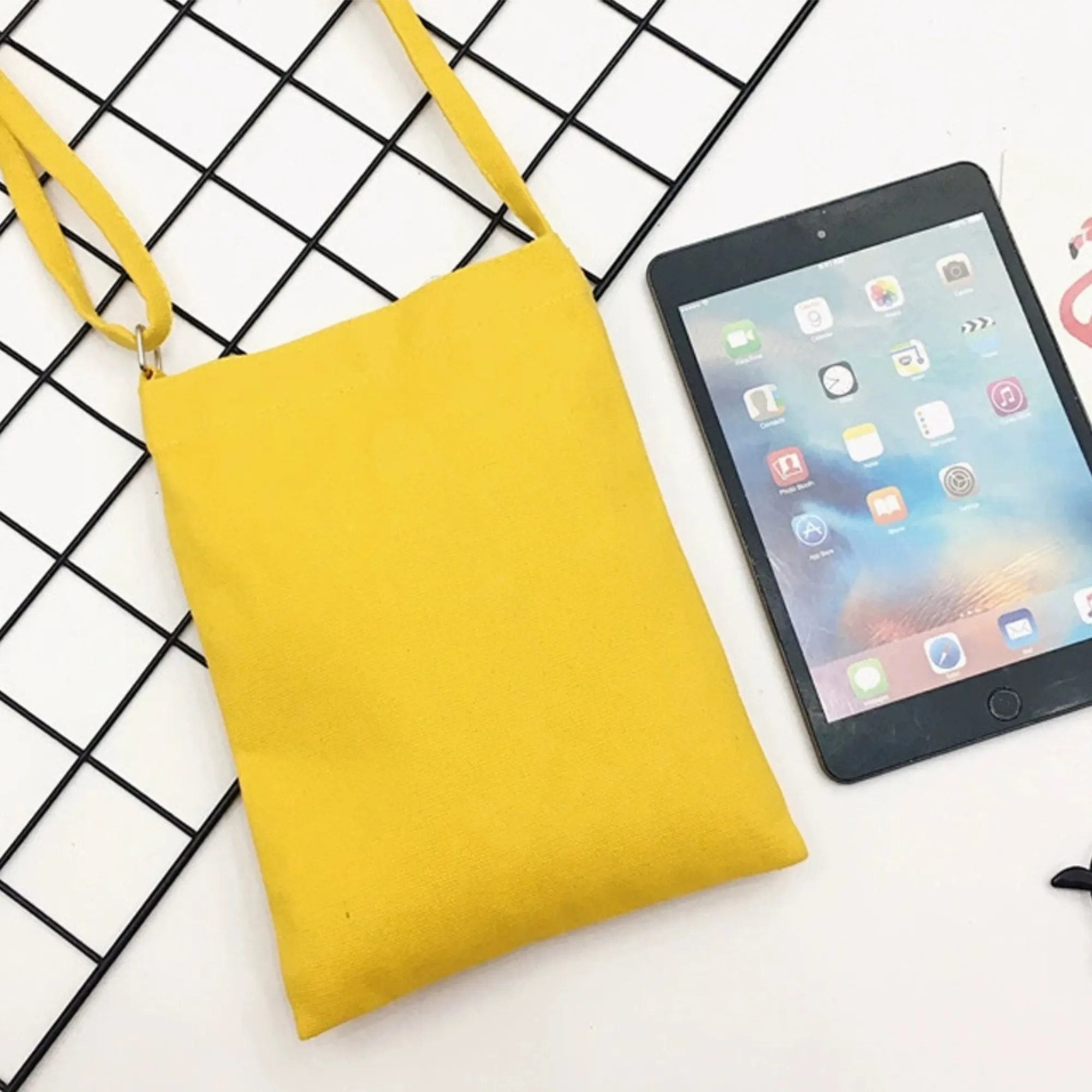Mini Canvas Shoulder Bag Phone Pouchs With Adjustable Strap 5