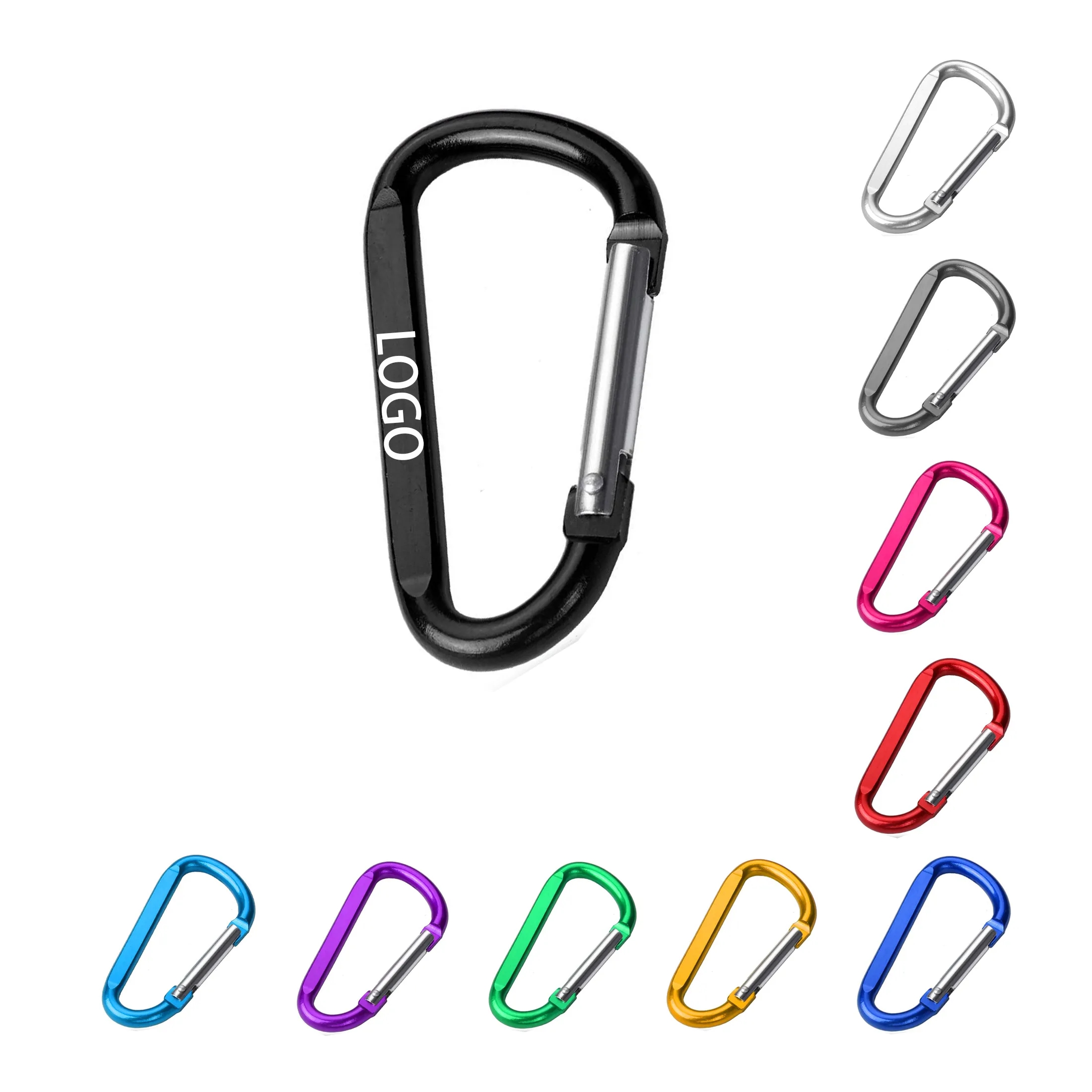 3" Aluminum Flat Type Carabiner Keychain D Shape Buckle 2