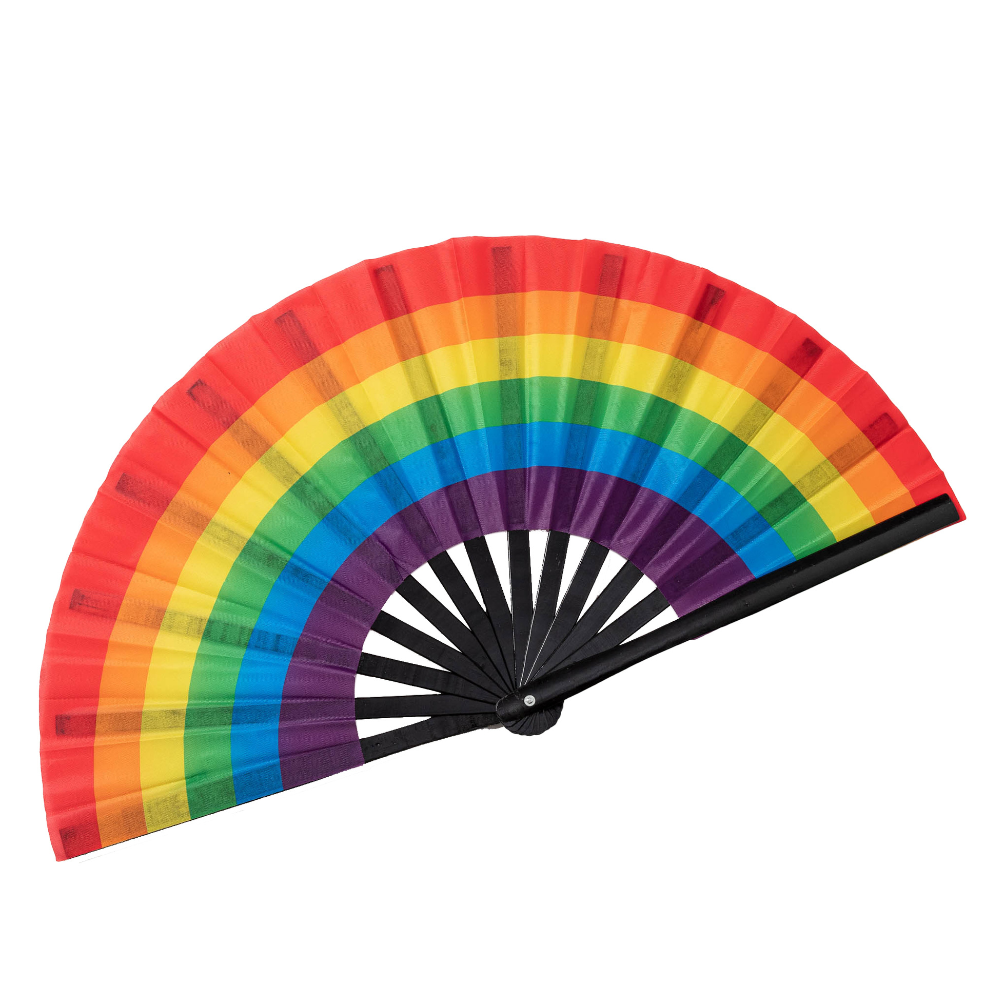 Large Rainbow Folding Hand Fan 2