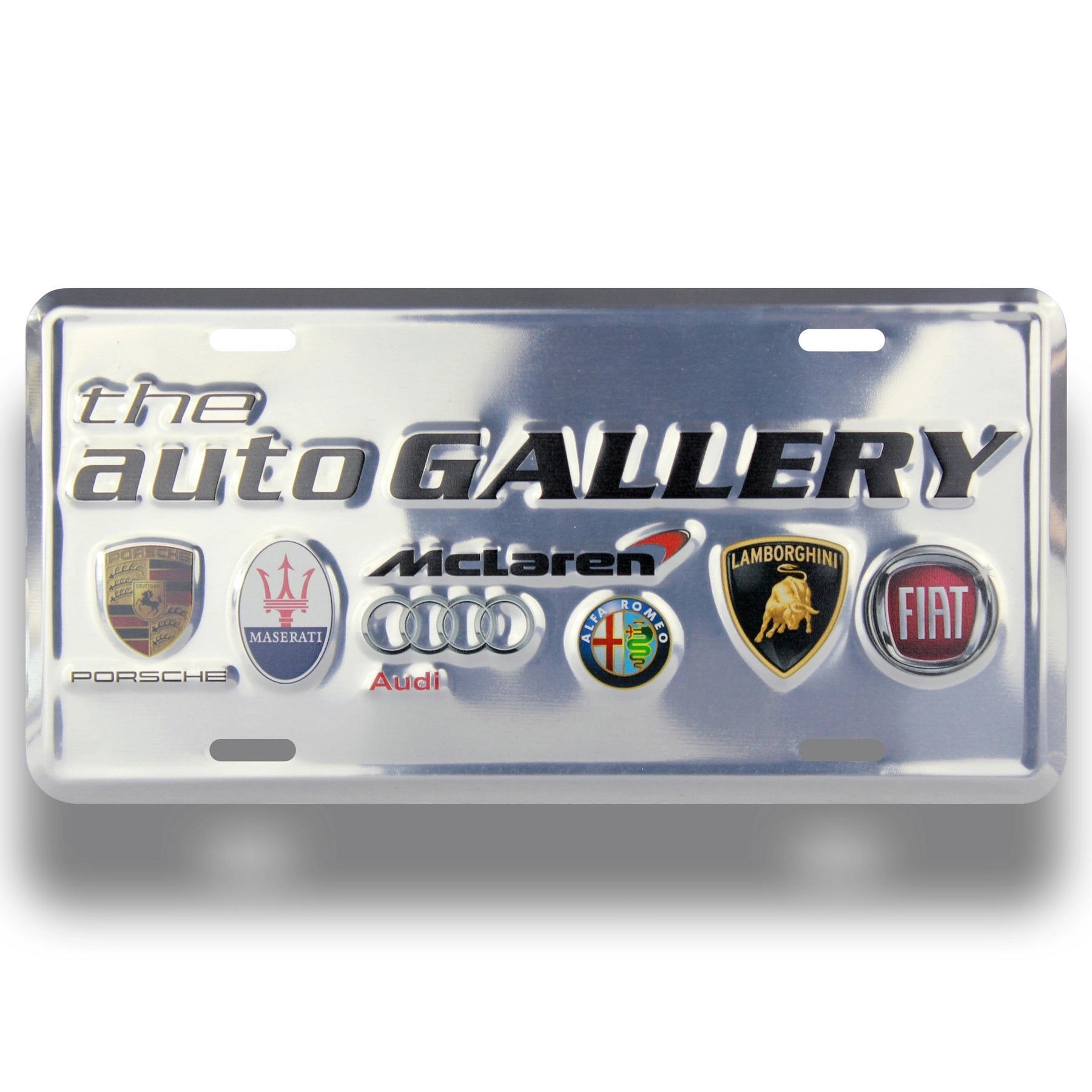 Silver Deluxe Embossed License Plate 2
