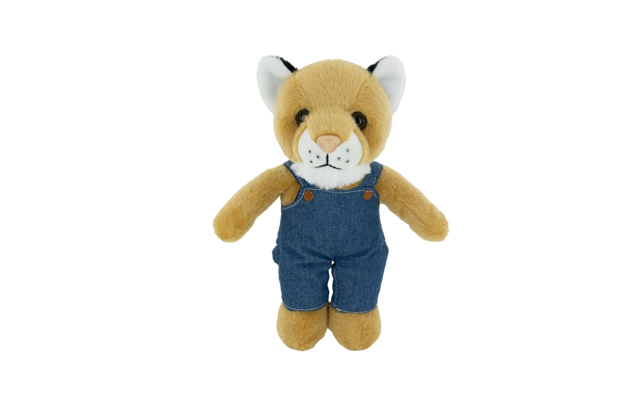 Plush Cougar with Denim Overalls 2