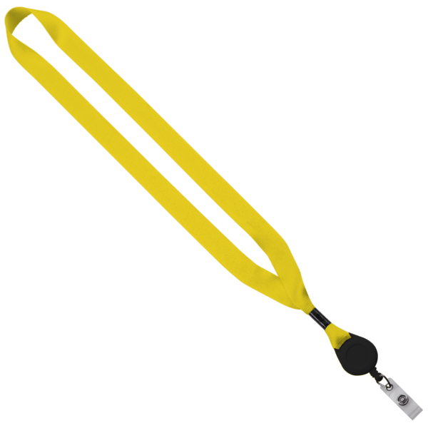 3/4" Polyester Lanyard with Metal Crimp & Retractable Badge Reel 212