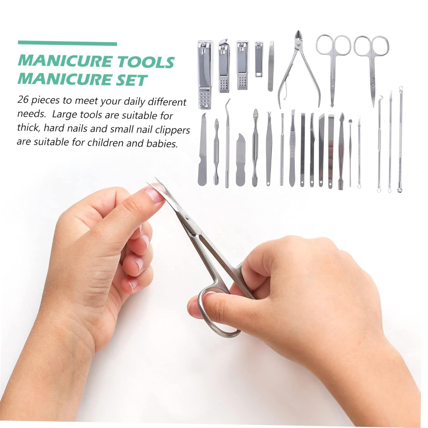 Stainless Steel Beauty Set w/ Zipper Bag 5