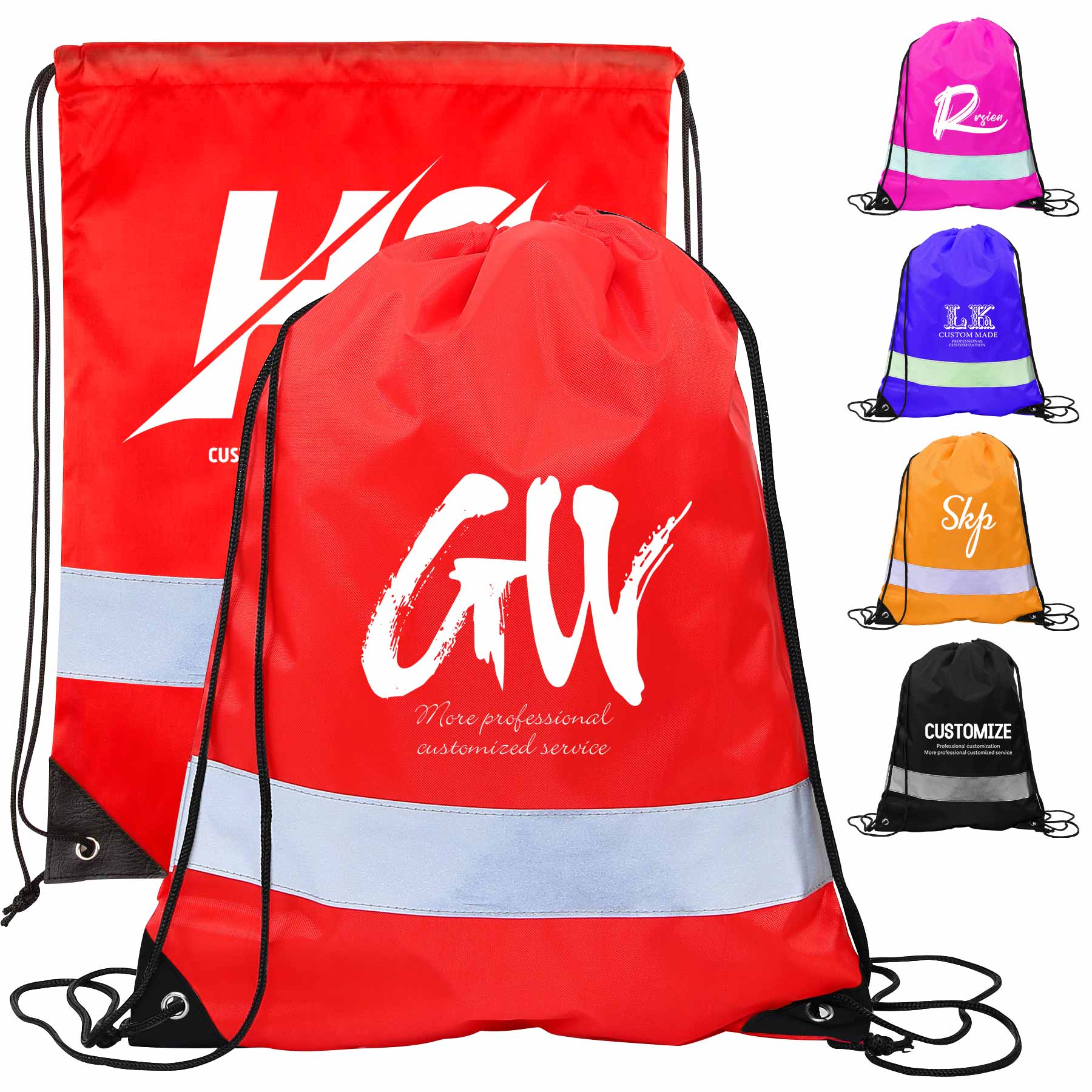Reflective Strips Cinch Backpack 2