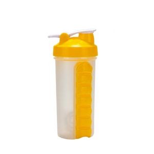 600ml Plastic Round Water Bottle With Detachable Pill Box 26